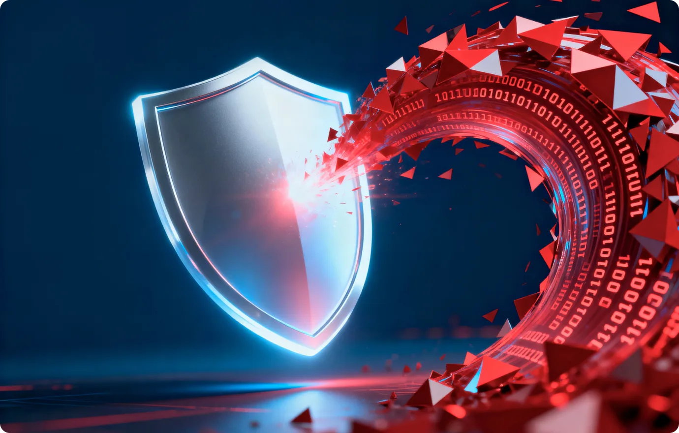 Digital shield deflecting a stream of data